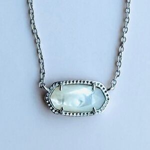 Kendra Scott Elisa white  pendant necklace silvertone